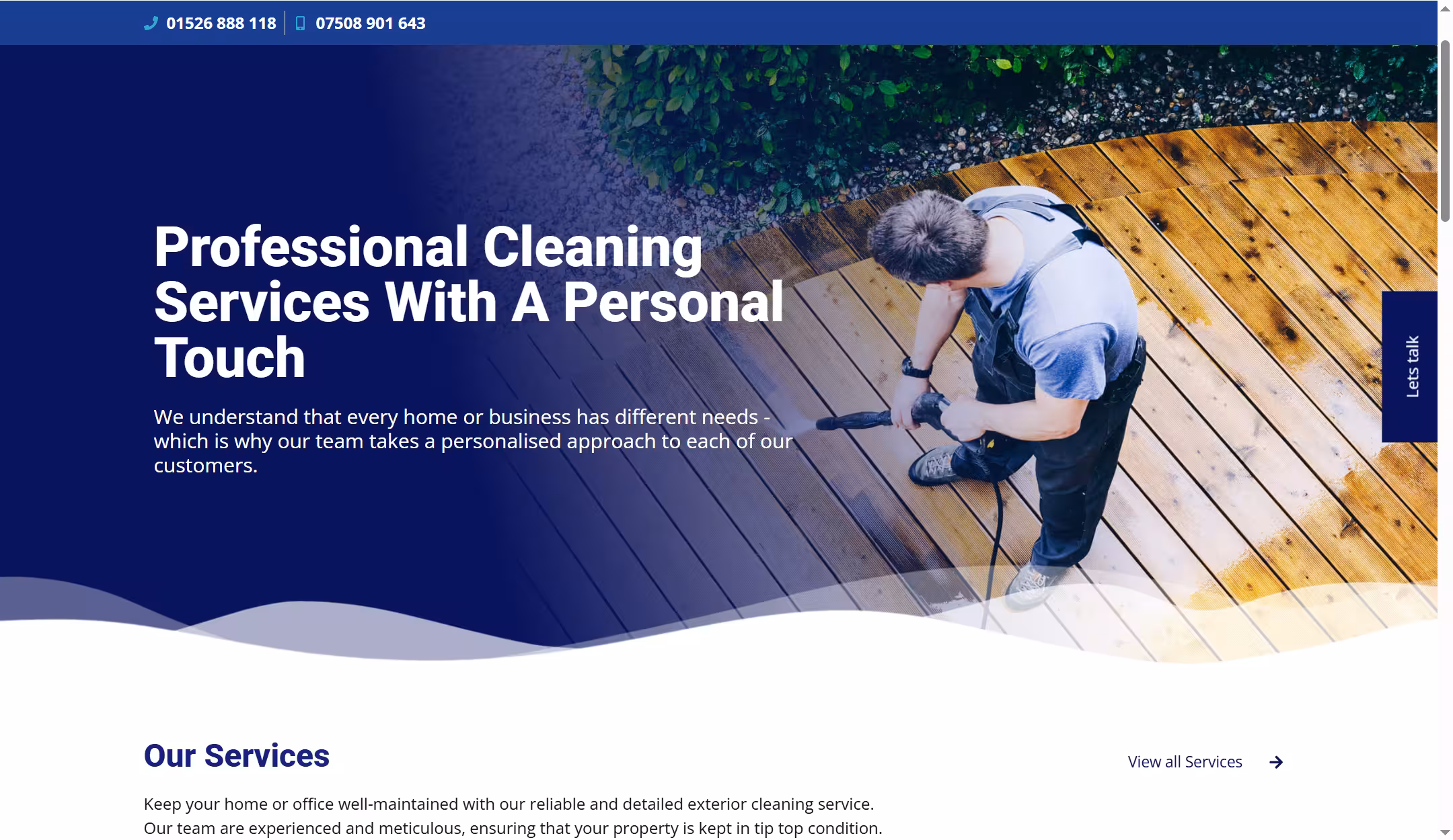 Small business desktop website example 3-2